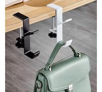 HAOXYO 2 Pezzi Gancio Borsa da Tavolo,Antiscivolo Regolabile Appendi Borse,Gancio Portatile Multifunzionale per Borse,Portaborse da Tavolo per Appendere Chiavi,Borse,Cappelli e Ombrelli