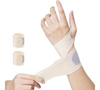 HAOXYO 2 Pezzi Tutore Polso,Tutore Mano,Polsiera Elastica,Fascia da Polso Regolabile e Traspirante,Fascia da Polso Sinistra e Destra,Polso Ultra Sottile per Lo Sport e la Vita Quotidiana