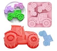 Haoyanger 2PCS Stampo Per Torta Trattore Stampo Silicone Trattore 3d Stampo per Torta Stampo Cioccolato Stampi Compleanni Bambini, Stampo da Dessert per Auto Per Preparare Torte,Pane,Dolci,Budini