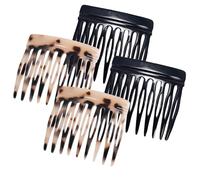 Haoyaru Set di 4 pettini francesi piccoli, adatti per capelli fini e morbidi, pettine laterale decorativo da donna