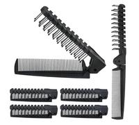 Haoyaru Set di 6 spazzole per capelli pieghevoli da viaggio e pettini, mini pettine tascabile antistatico per uomini e donne (nero, plastica)