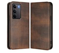 HAOYE Cover per Realme 14X 5G, Portafoglio Custodia in TPU e Pelle con Slot Carte/Blocco RFID/Chiusura Magnetica/Funzione Stand - Marrone