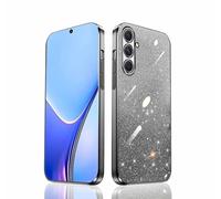 HAOYE Cover per Samsung Galaxy A15 5G, Silicone Cover per Telefono in Stile Bordo Dorato, Custodia Antigraffio con Brillante Etichetta. Nero