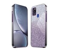 HAOYE Cover per Samsung Galaxy A21S, Silicone Cover per Telefono in Stile Bordo Dorato, Custodia Antigraffio con Brillante Etichetta. Viola