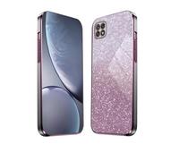 HAOYE Cover per Samsung Galaxy A22 5G, Silicone Cover per Telefono in Stile Bordo Dorato, Custodia Antigraffio con Brillante Etichetta. Rosa