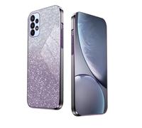 HAOYE Cover per Samsung Galaxy A32 5G, Silicone Cover per Telefono in Stile Bordo Dorato, Custodia Antigraffio con Brillante Etichetta. Viola