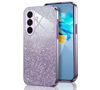 HAOYE Cover per Samsung Galaxy A36 5G, Silicone Cover per Telefono in Stile Bordo Dorato, Custodia Antigraffio con Brillante Etichetta. Viola