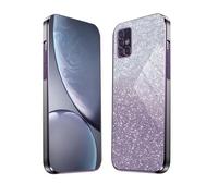 HAOYE Cover per Samsung Galaxy A51, Silicone Cover per Telefono in Stile Bordo Dorato, Custodia Antigraffio con Brillante Etichetta. Viola