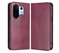 HAOYE Cover per VIVO X200 FE, Portafoglio Custodia in TPU e Pelle con Slot Carte/Blocco RFID/Chiusura Magnetica/Funzione Stand - Rosso