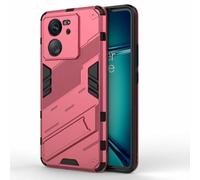 HAOYE Cover per Xiaomi Mi 13T 5G / 13T Pro 5G, Custodia Protettiva con Supporto, Robusto Pannello Posteriore PC Antigraffio + Antiurto TPU Dual Layer Armour Ibrida Case. Rosa Rossa