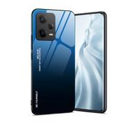 HAOYE Cover per Xiaomi Redmi Note 12 Pro+ (Plus), Custodia in Colori Sfumato, Vetro Temperato Antigraffio Back Cover + Bordo in Silicone Morbido TPU Protettiva Case(7)