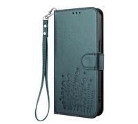 HAOYE Custodia in Pelle Floreale per Blackview Wave 8/Blackview Wave 8C, Cover Portafoglio Multi-Tasche con Chiusura Magnetica, Stand Pieghevole & Bumper TPU Antiurto - Verde Scuro