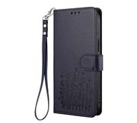 HAOYE Custodia in Pelle Floreale per Oukitel C61 / C61 Pro, Cover Portafoglio Multi-Tasche con Chiusura Magnetica, Stand Pieghevole & Bumper TPU Antiurto - Blu