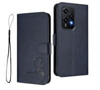 HAOYE Custodia in Pelle Modello Panda per Huawei Honor 200 Lite - Protezione RFID Cover con Portacarte, Supporto & Antiurto - Blu