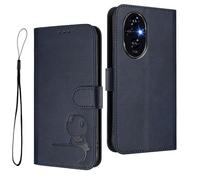 HAOYE Custodia in Pelle Modello Panda per Huawei Honor 200 Pro - Protezione RFID Cover con Portacarte, Supporto & Antiurto - Blu