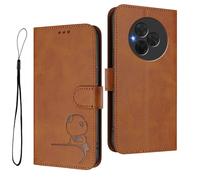 HAOYE Custodia in Pelle Modello Panda per TCL NxtPaper 60 Ultra - Protezione RFID Cover con Portacarte, Supporto & Antiurto - Marrone