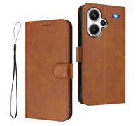 HAOYE Custodia in Pelle per Xiaomi Redmi Note 13 Pro+ Plus 5G, Wallet con Chiusura Magnetica/Slot per Schede, Cover Antiurto con Protezione RFID e Supporto Pieghevole - Marrone