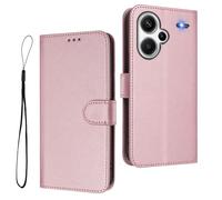 HAOYE Custodia in Pelle per Xiaomi Redmi Note 13 Pro+ Plus 5G, Wallet con Chiusura Magnetica/Slot per Schede, Cover Antiurto con Protezione RFID e Supporto Pieghevole - Rosa