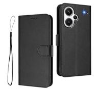 HAOYE Custodia in Pelle per Xiaomi Redmi Note 13 Pro+ Plus 5G, Wallet con Chiusura Magnetica/Slot per Schede, Cover Antiurto con Protezione RFID e Supporto Pieghevole - Nero