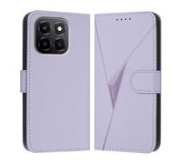 HAOYE Custodia in Pelle Premium per Honor X6C - Portafoglio con Chiusura Magnetica Cover, Supporto Regolabile & Protezione Avanzata - Viola chiaro