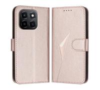 HAOYE Custodia in Pelle Premium per Honor X6C - Portafoglio con Chiusura Magnetica Cover, Supporto Regolabile & Protezione Avanzata - Oro Rosa