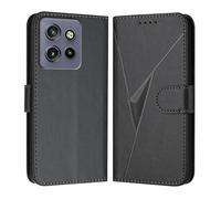 HAOYE Custodia in Pelle Premium per Motorola Moto Edge 50 Neo - Portafoglio con Chiusura Magnetica Cover, Supporto Regolabile & Protezione Avanzata - Nero