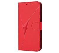 HAOYE Custodia in Pelle Premium per Oukitel C61 / C61 Pro - Portafoglio con Chiusura Magnetica Cover, Supporto Regolabile & Protezione Avanzata - Rosso