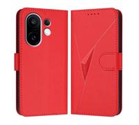 HAOYE Custodia in Pelle Premium per VIVO X200 FE - Portafoglio con Chiusura Magnetica Cover, Supporto Regolabile & Protezione Avanzata - Rosso