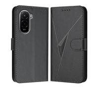 HAOYE Custodia in Pelle Premium per Xiaomi Poco M7 4G - Portafoglio con Chiusura Magnetica Cover, Supporto Regolabile & Protezione Avanzata - Nero