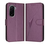 HAOYE Custodia in Pelle Premium per Xiaomi Poco M7 4G - Portafoglio con Chiusura Magnetica Cover, Supporto Regolabile & Protezione Avanzata - Viola Scuro