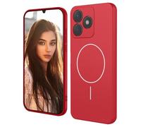 HAOYE Custodia Magnetica per Honor X5C 4G / X5C Plus 4G Compatibile con MagSafe, Cover in Silicone Liquido con Rivestimento in Microfibra, Bumper Protettivo - Rosso