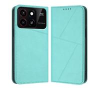 HAOYE Custodia Pelle per ZTE Blade A35 / A55 - Cover Magnetica con Tasche Carte, Anti-Impronte Case & Supporto - Azzurro chiaro