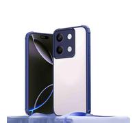 HAOYE Custodia per Honor X5C 4G / X5C Plus 4G, Cover con Bumper Antiscivolo Opaco, Retro Trasparente, Case Protezione - Blau