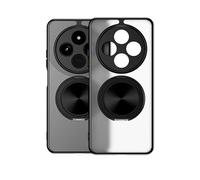 HAOYE Custodia per OPPO A40 4G / A40m, 360° Cover Obiettivo Completo con Supporto Anulare Magnetico | Custodia Mate Anturto con Cornice Elettroplaccata - Nero