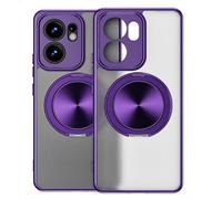 HAOYE Custodia per OPPO Reno 13F /Reno 13FS, 360° Cover Obiettivo Completo con Supporto Anulare Magnetico | Custodia Mate Anturto con Cornice Elettroplaccata - Viola