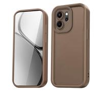 HAOYE Custodia per OPPO Reno 14F 5G/4G | Reno 14 FS 5G/4G Cover, Silicone Carcasa Anticaduta con Bordi Rialzati/Angoli Rinforzati e Design Semplice - Marrone