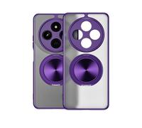 HAOYE Custodia per Realme C71 4G, 360° Cover Obiettivo Completo con Supporto Anulare Magnetico | Custodia Mate Anturto con Cornice Elettroplaccata - Viola