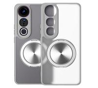 HAOYE Custodia per VIVO V50 Lite 5G / 4G, 360° Cover Obiettivo Completo con Supporto Anulare Magnetico | Custodia Mate Anturto con Cornice Elettroplaccata - Grigio