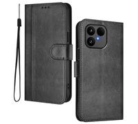 HAOYE Custodia Portafoglio Pelle per Fairphone 6 - Flip Cover Magnetica, Slot Carte & Supporto | Guscio Retro - Nero