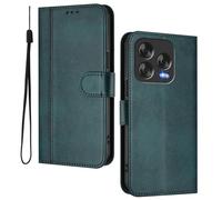 HAOYE Custodia Portafoglio Pelle per ZTE Blade V70 Vita - Flip Cover Magnetica, Slot Carte & Supporto | Guscio Retro - Verde Scuro