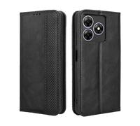 HAOYE Leather Folio Cover per Blackview Wave 8/Blackview Wave 8C, PU + TPU Leather Wallet Cover, Premium flip Case Custodia in Pelle Portafoglio con Funzione Stand, Nero