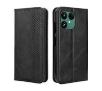 HAOYE Leather Folio Cover per Fairphone 6, PU + TPU Leather Wallet Cover, Premium flip Case Custodia in Pelle Portafoglio con Funzione Stand, Nero