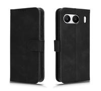 HAOYE Leather Folio Cover per OnePlus Nord 4 5G, Premium Pelle PU Portafoglio Flip Case Custodia con [Slot per Scheda] [Funzione di Supporto]. Nero