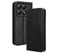HAOYE Leather Folio Cover per Xiaomi 14T PRO 5G Cover, PU + TPU Leather Wallet Cover, Premium Flip Case Custodia in Pelle Portafoglio con Funzione Stand, Nero