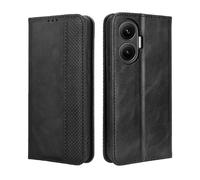 HAOYE Leather Folio Cover per Xiaomi Poco F7 5G, PU + TPU Leather Wallet Cover, Premium flip Case Custodia in Pelle Portafoglio con Funzione Stand, Nero
