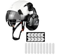 HaoYiShang Casco di sicurezza industriale con visiera paraorecchie Paraorecchie Casco rigido con visiera ventilata OSHA OSHA cappelli duri costruzione Lavoro Protezione testa Casco rigido bianco