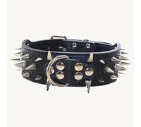 haoyueer Collare per cani con borchie a spillo affilato, larghezza 5,7 cm, elegante collare per cani di taglia media e grande Pitbull, Labrador, Boxer Rottweiler Pastore tedesco (nero)