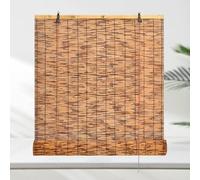 HAOYUES Naturale Tenda A Rullo in Bamboo Tapparella Bambu40~160cm Larghezza Tenda di Bambu Esterno Interni per Finestre Cancello Giardino Balcone Tenda A Lamella Personalizzabile