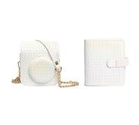 Haoyull Borsa per fotocamera con album fotografico per Mini12 custodia per fotocamera da viaggio, borsa a tracolla per viaggio, Bianco magico, As shown in the figure