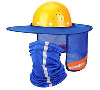 Haoyull Cappello unisex a righe riflettenti, decorativo, cappello da lavoro con bavaglino per collo, cappello a prova di sole per primavera estate cappello da lavoro da giardiniere per adulti